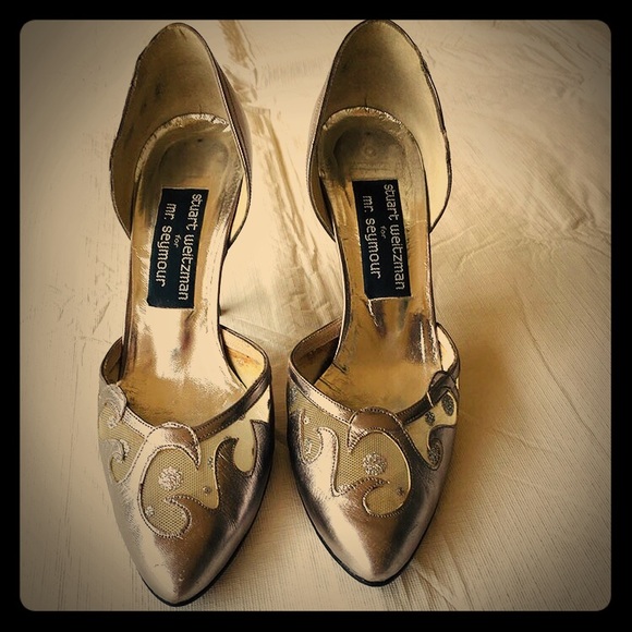 Stuart Weitzman size 7 1/2 formal pumps in pewter - Picture 1 of 6